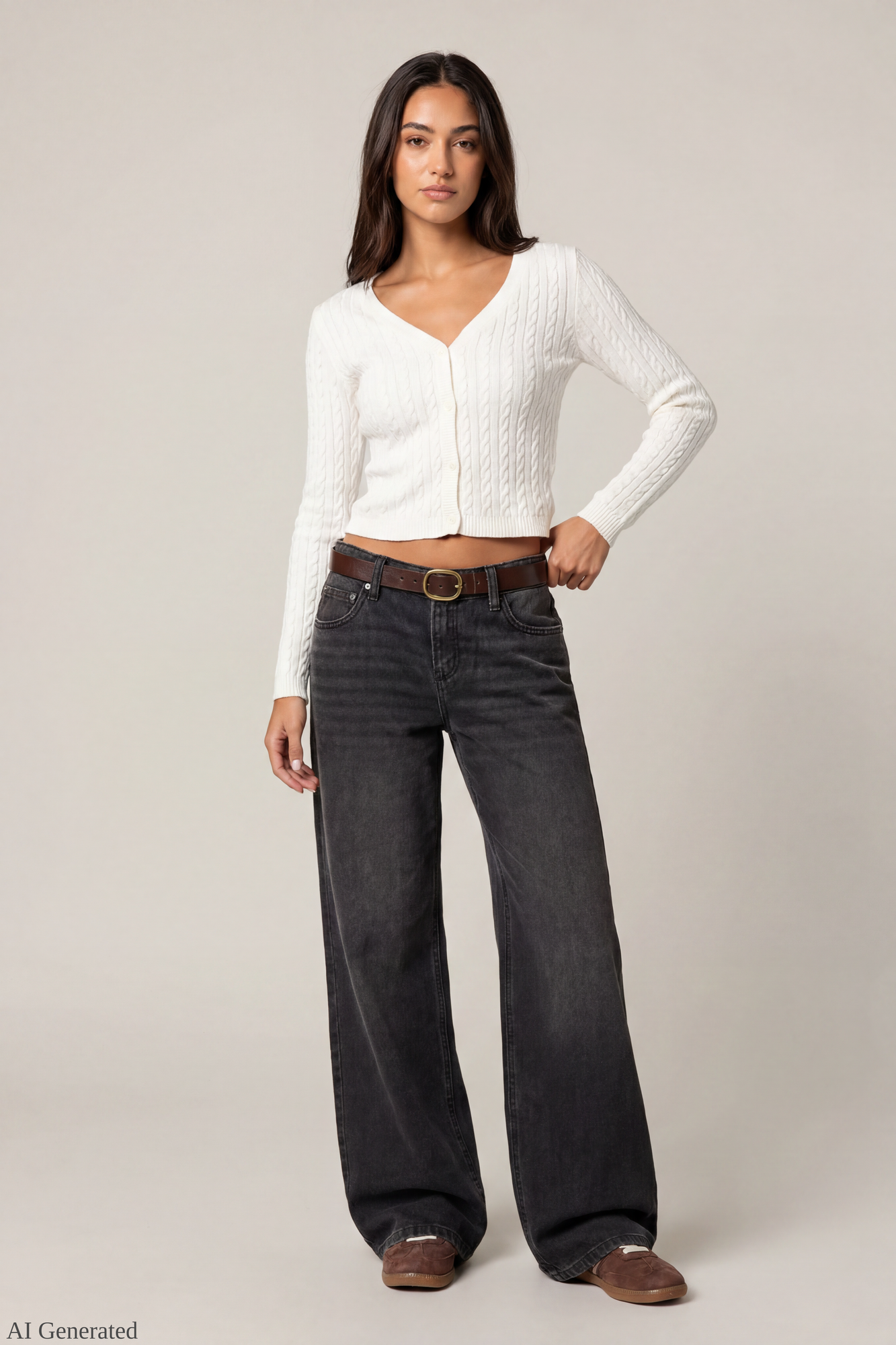 Cable Knit Button-Up Cardigan