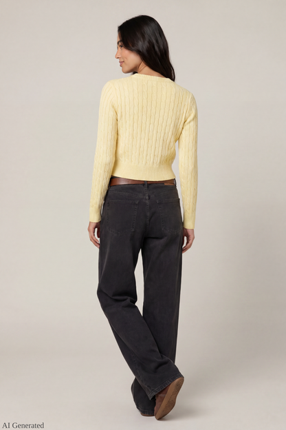 Cable Knit Button-Up Cardigan