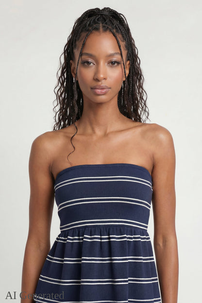 Striped Babydoll Tube Top