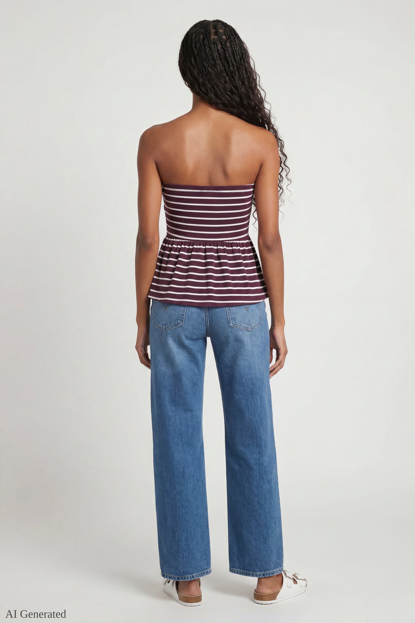Striped Babydoll Tube Top