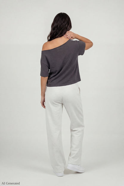 Off-Shoulder Summer Graphic T-Shirt