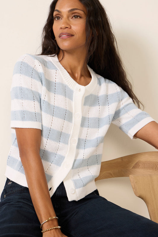 Evie Short Sleeve Crew Cardigan