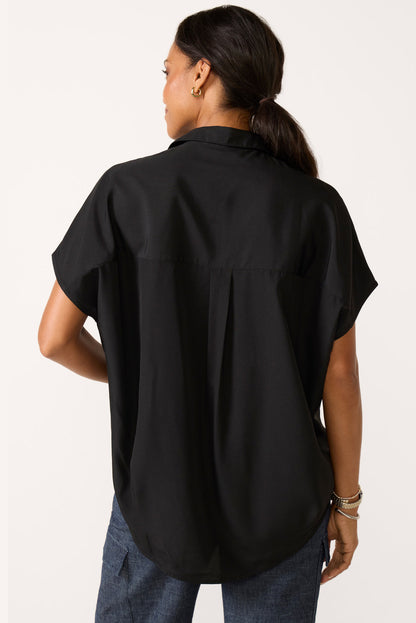 Crepe Short Sleeve Popover