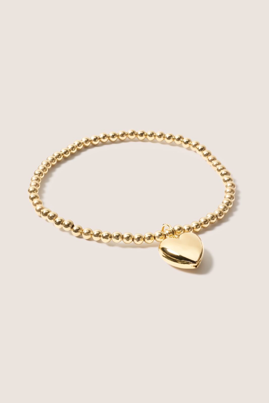 Classic Gold 3mm Bracelet w. Heart