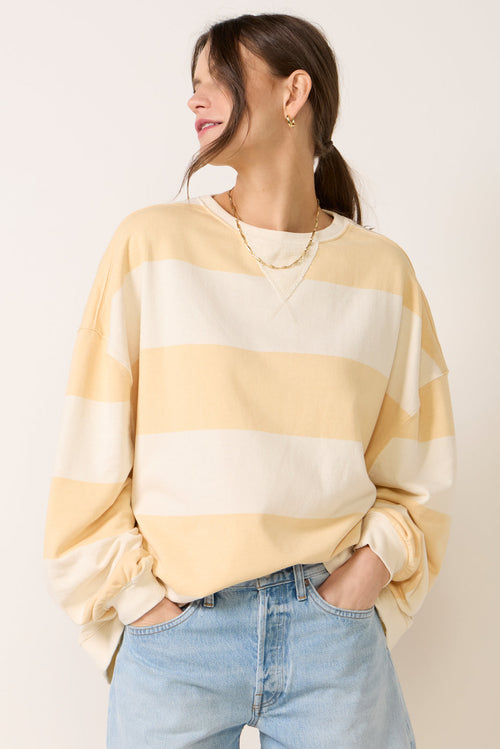 Classic Stripe Crew Wide Sweatshirt