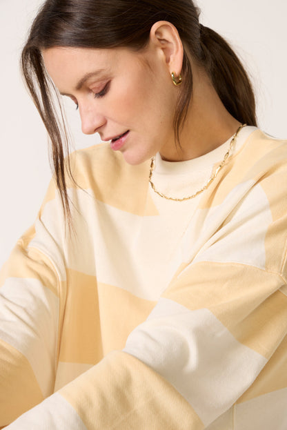 Classic Stripe Crew Wide Sweatshirt