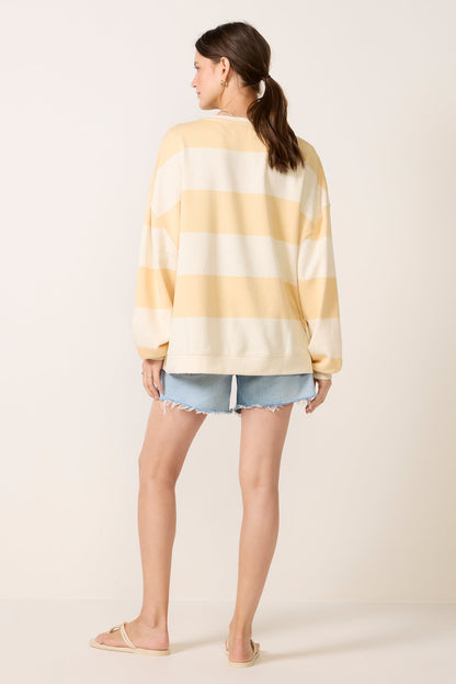 Classic Stripe Crew Wide Sweatshirt