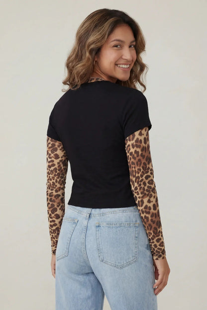 Double Sleeve Graphic T-Shirt