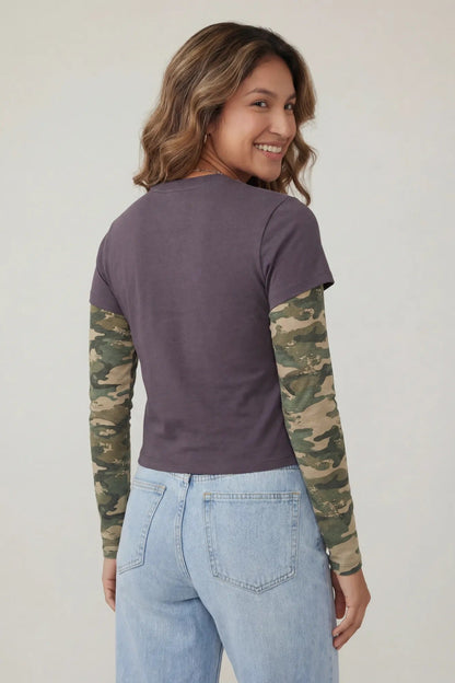 Double Sleeve Graphic T-Shirt