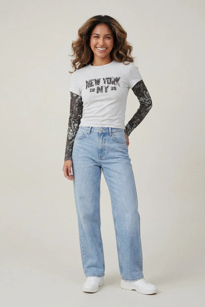 Double Sleeve Graphic T-Shirt