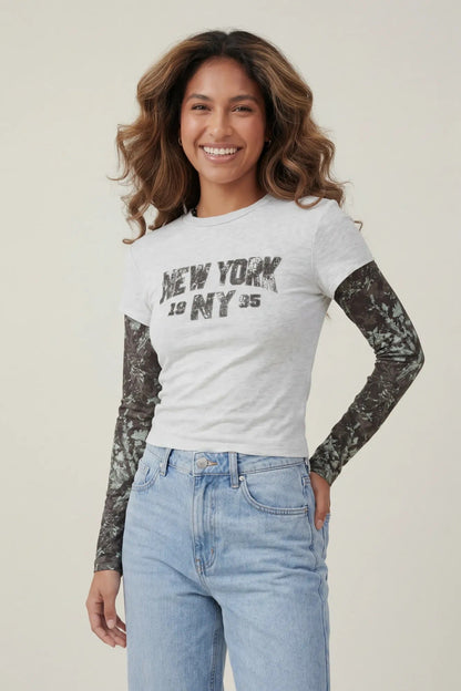 Double Sleeve Graphic T-Shirt