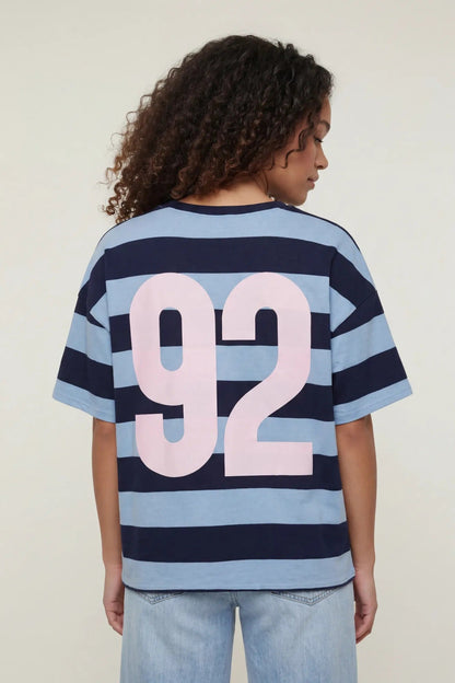 Luxe Heavy Cotton Striped Graphic T-Shirt