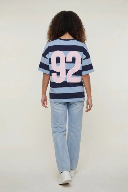 Luxe Heavy Cotton Striped Graphic T-Shirt