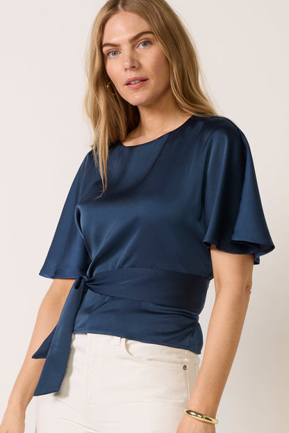 Arlette Tie Back Satin Top