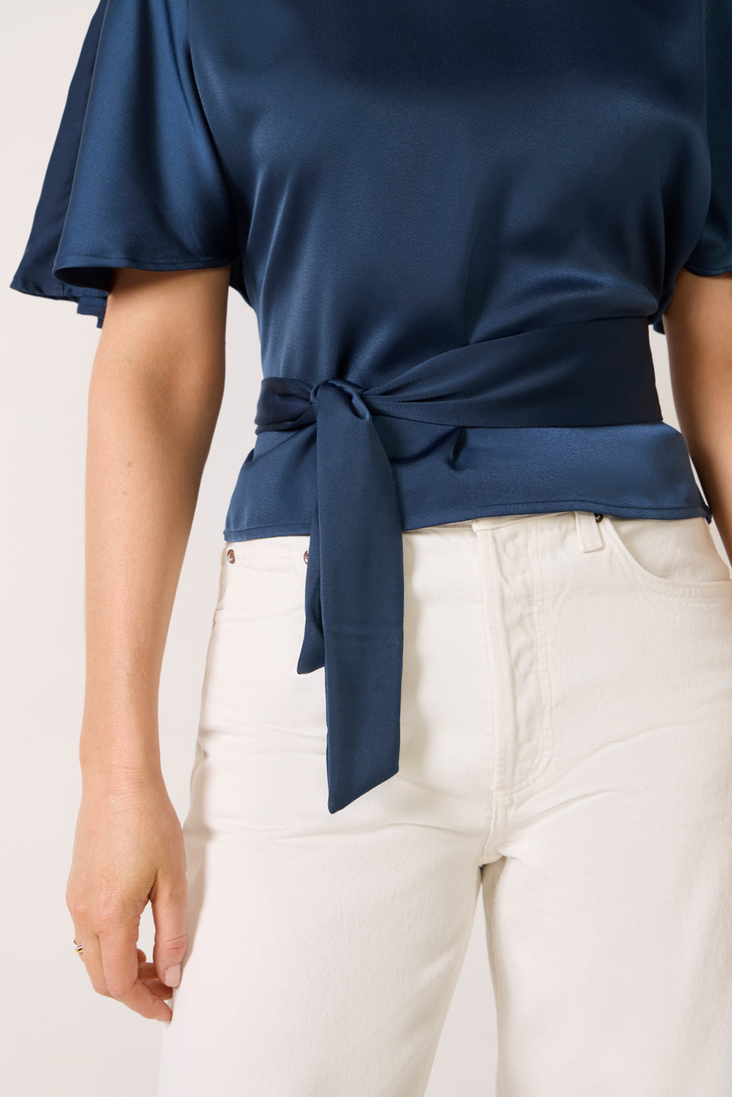 Arlette Tie Back Satin Top
