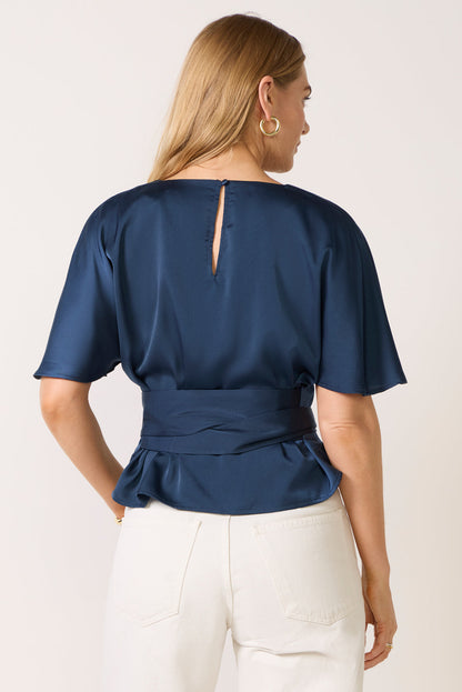 Arlette Tie Back Satin Top
