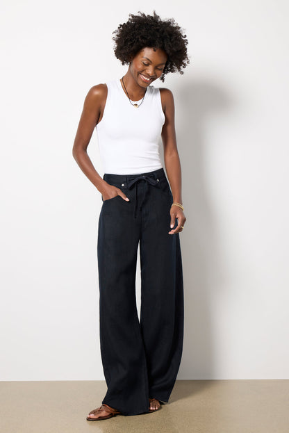 Brynn Drawstring Linen Pant