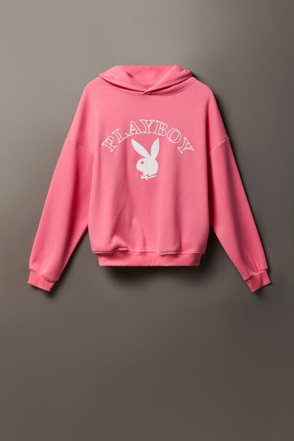 Playboy Graphic Boxy Fleece Hoodie
