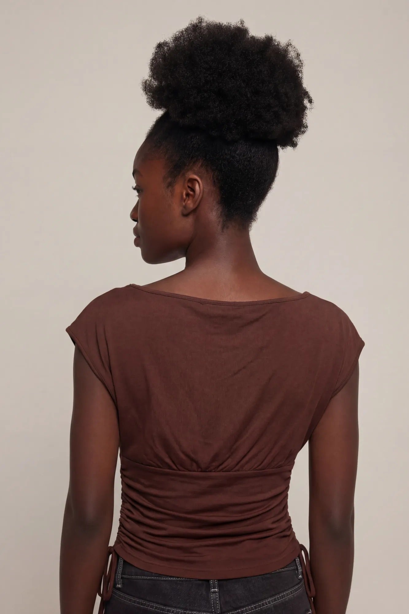 Playboy Contour Boat Neck Cinched Top