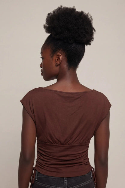 Playboy Contour Boat Neck Cinched Top
