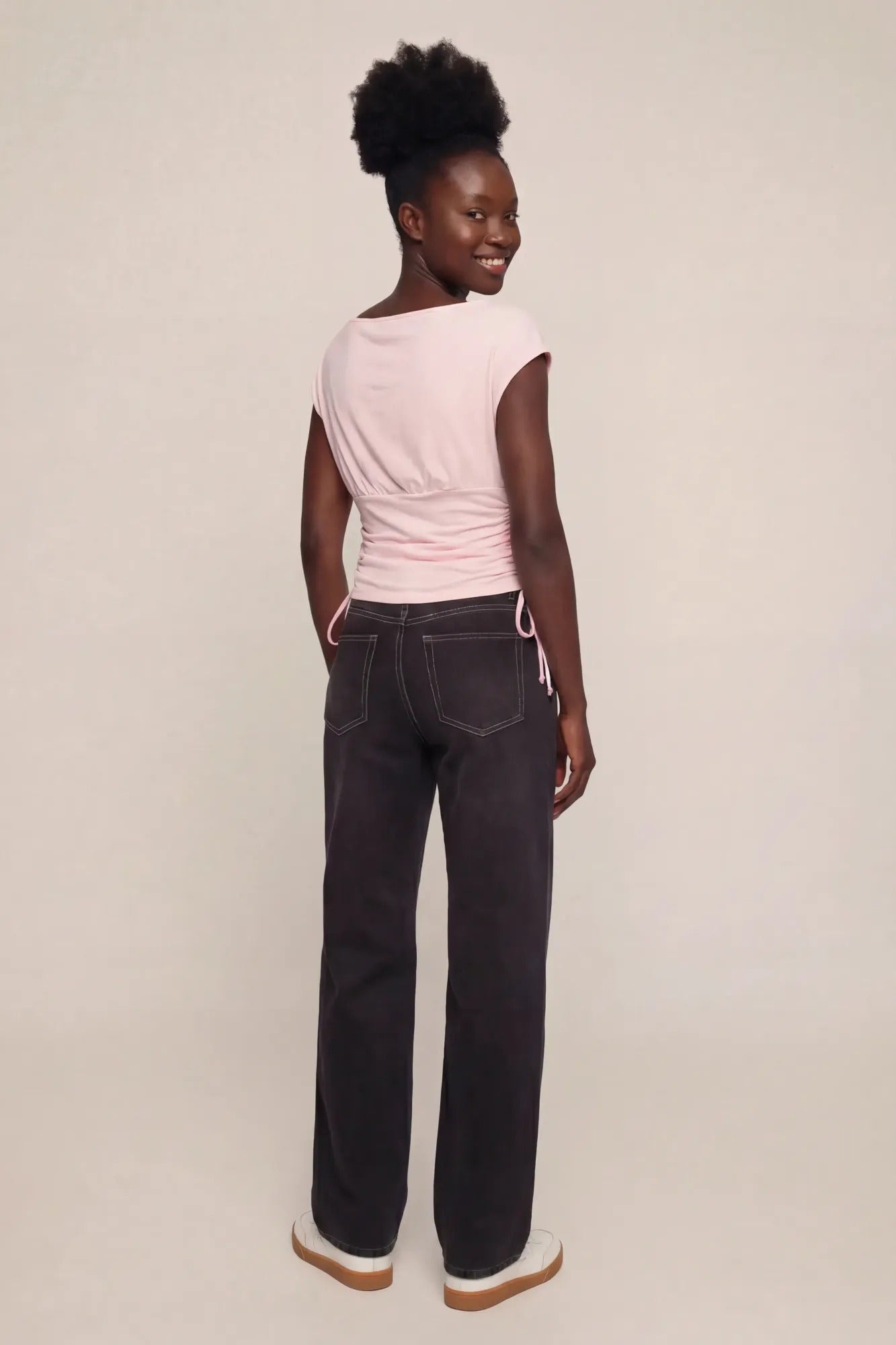 Playboy Contour Boat Neck Cinched Top