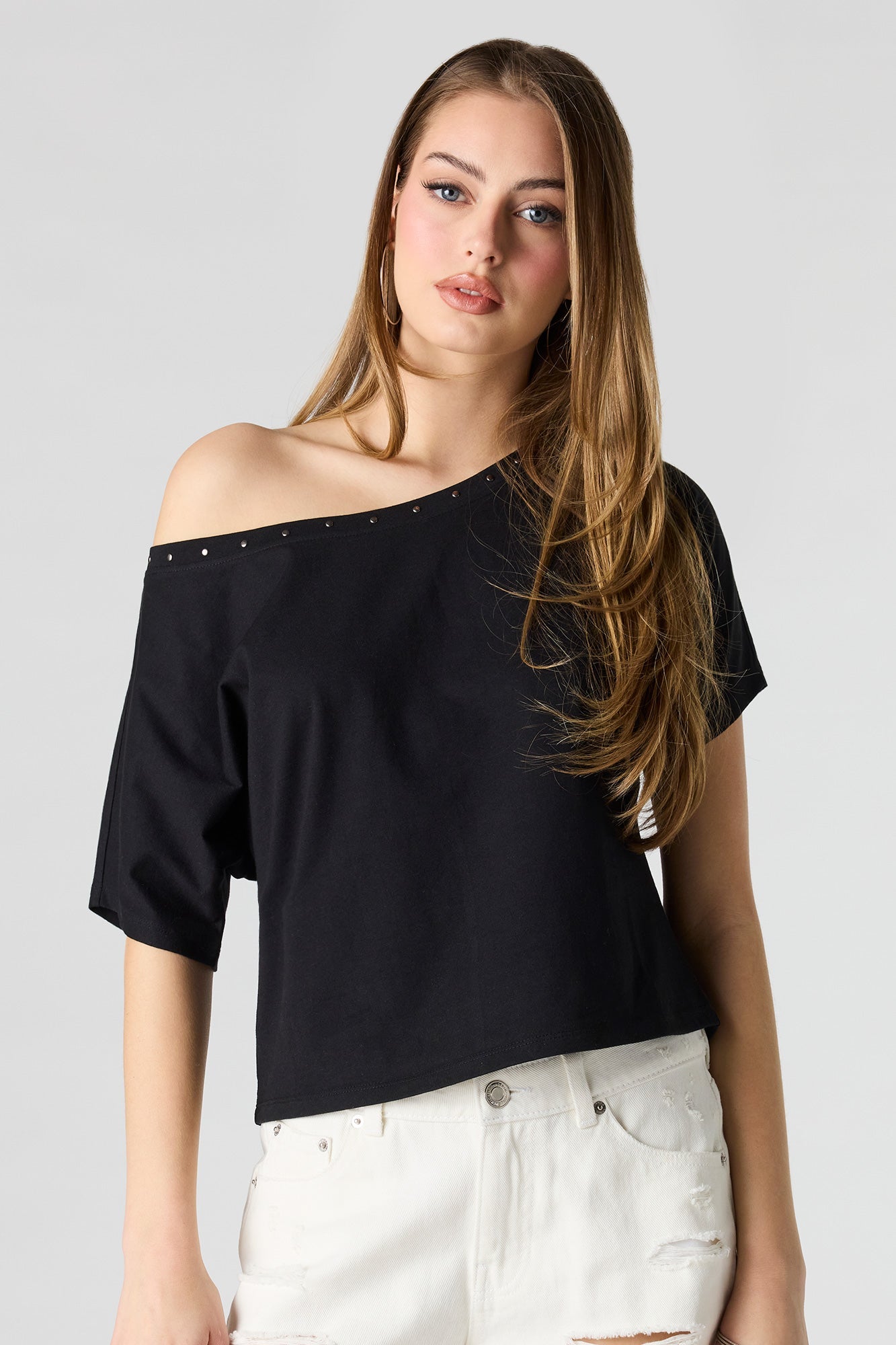 Studded Off-Shoulder Top