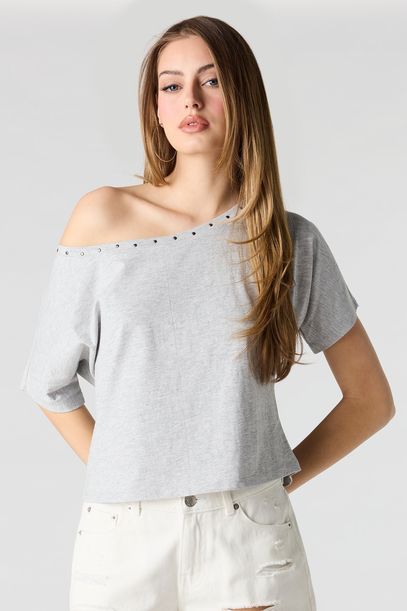 Studded Off-Shoulder Top