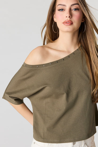 Studded Off-Shoulder Top