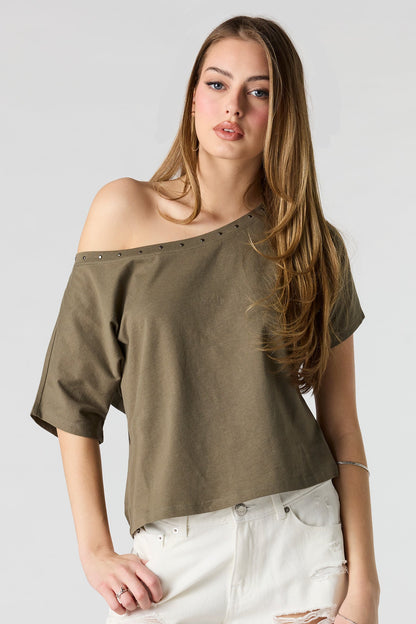 Studded Off-Shoulder Top