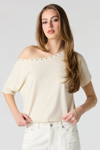 Studded Off-Shoulder Top