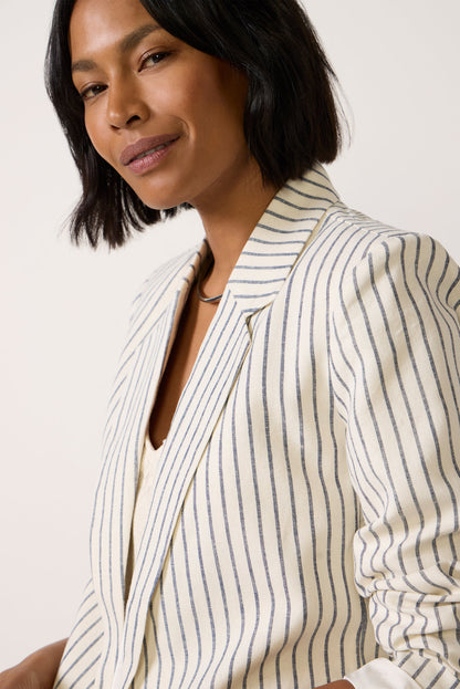 Evan Linen Stripe Blazer