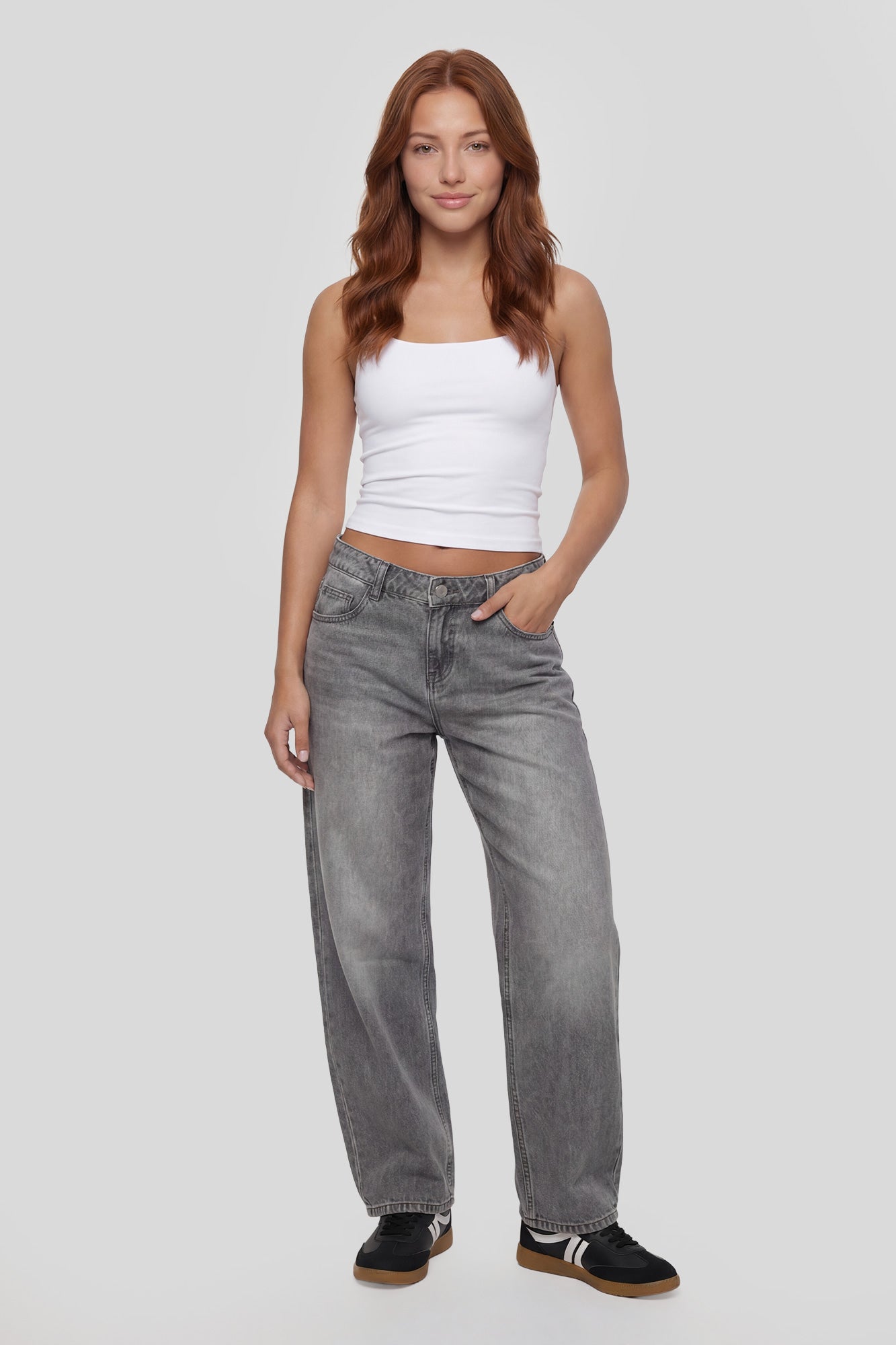 Low Rise Barrel Jean