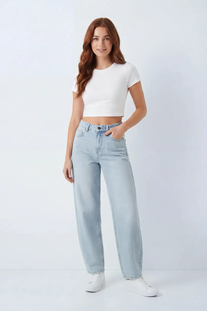 Low Rise Barrel Jean