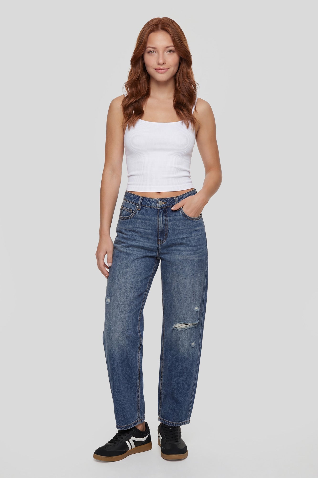 Low Rise Barrel Jean
