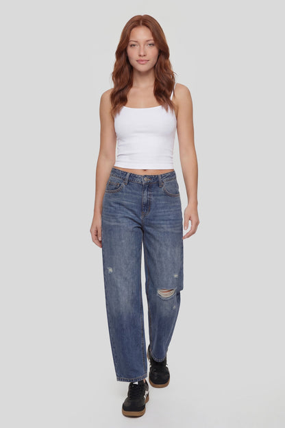 Low Rise Barrel Jean