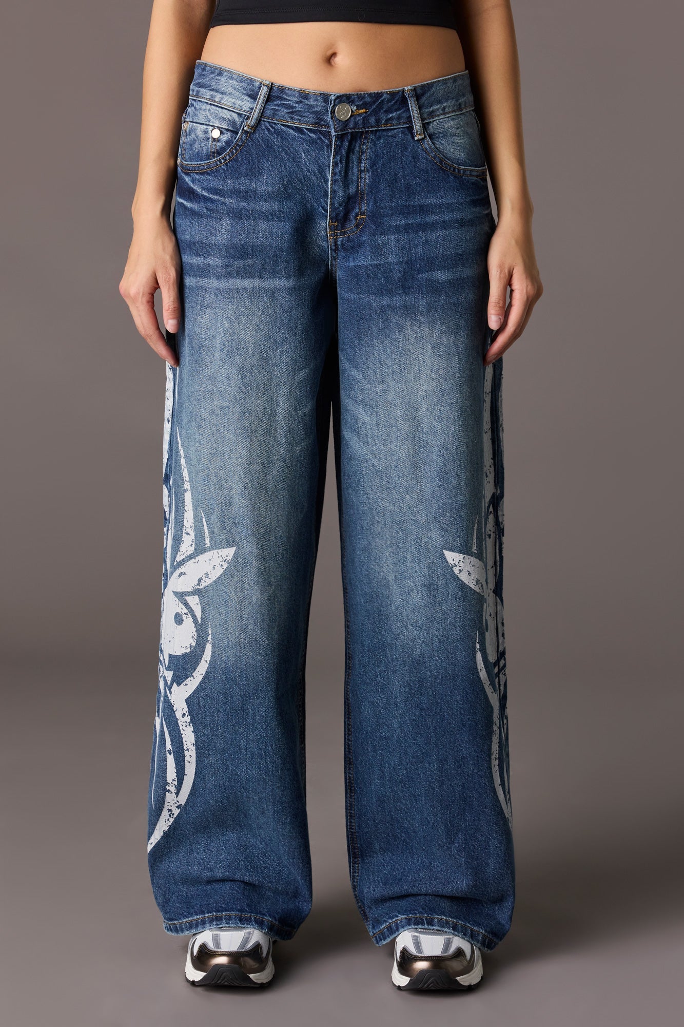 Playboy Graphic Low Rise Super Baggy Jean