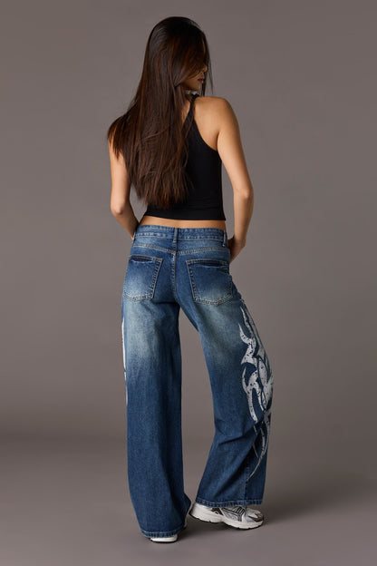 Playboy Graphic Low Rise Super Baggy Jean