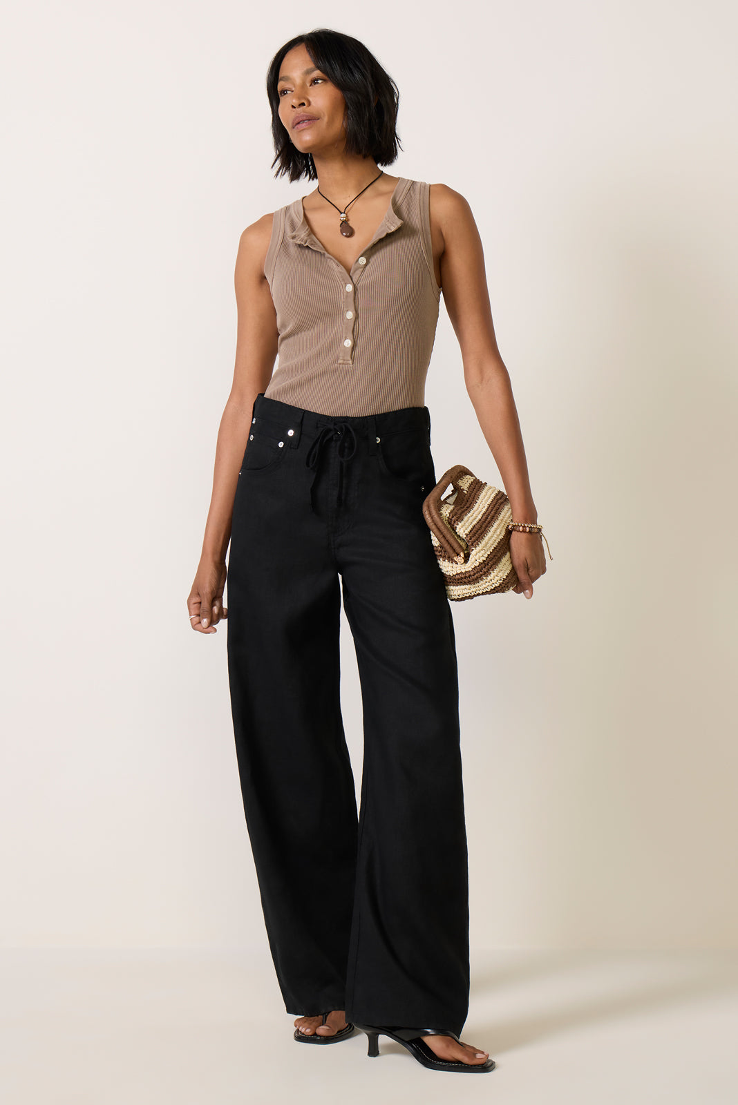 Brynn Wide Leg Drawstring Pant