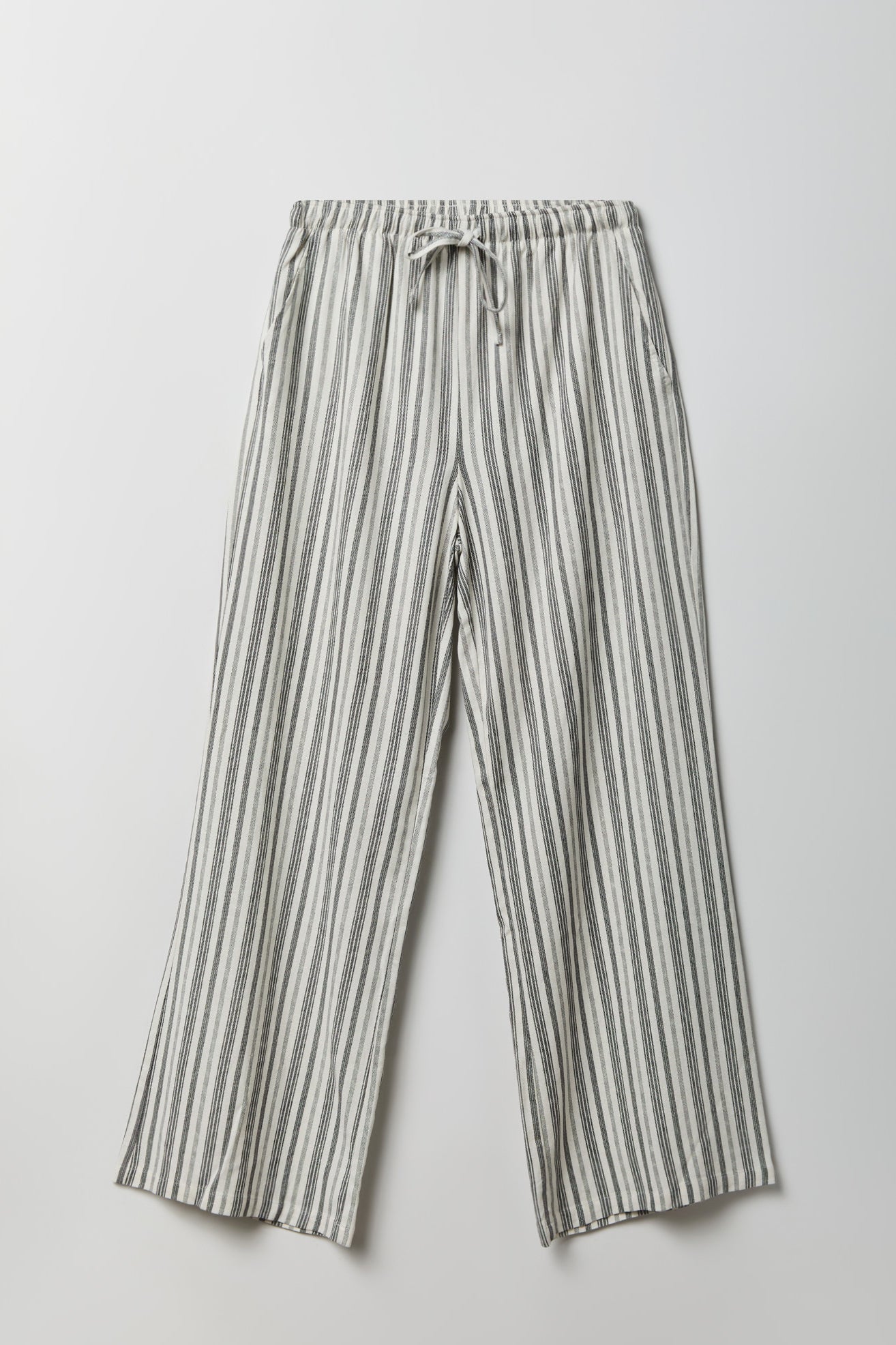 Linen-Blend Flowy Wide Leg Pant