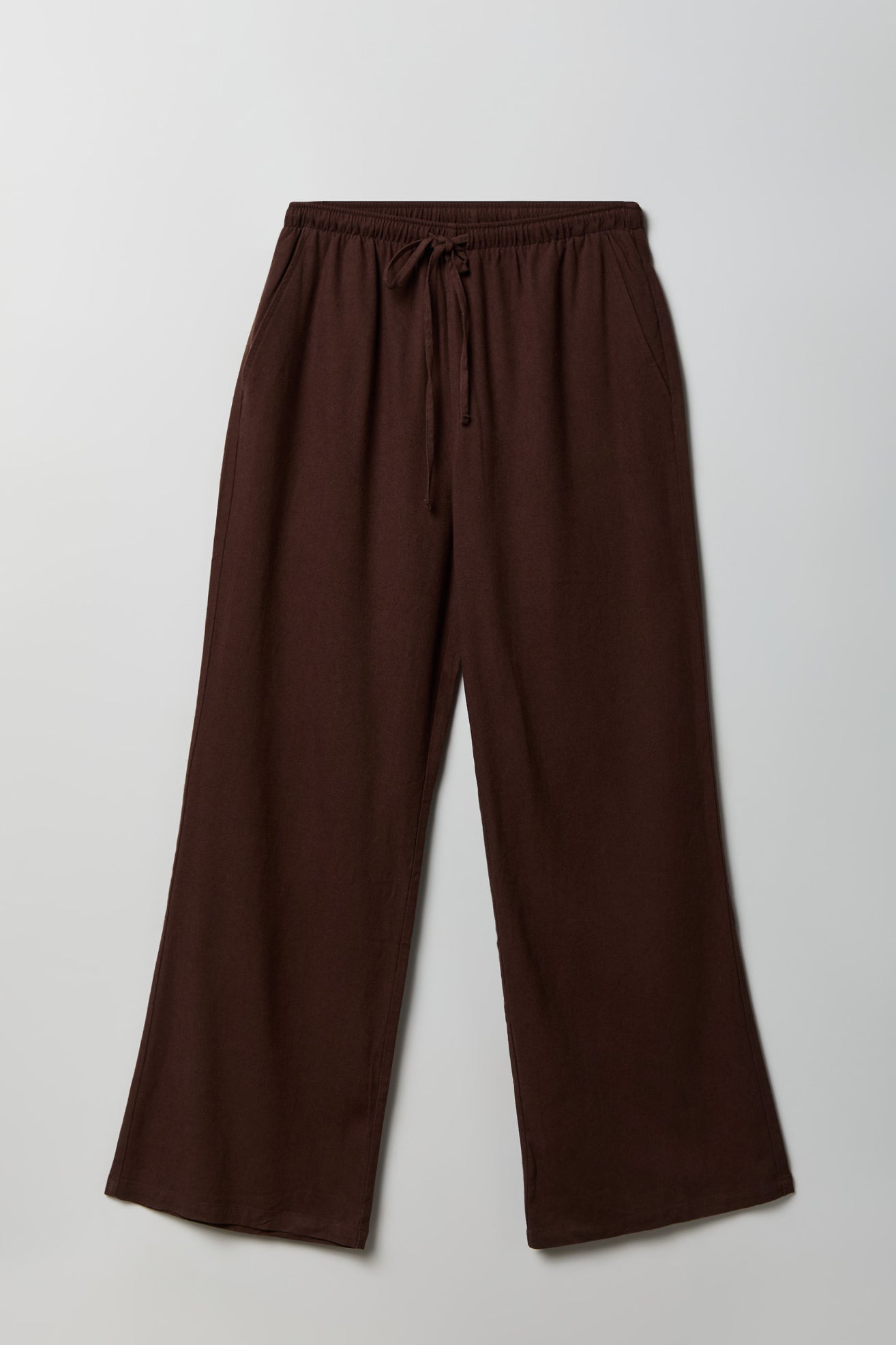 Linen-Blend Flowy Wide Leg Pant