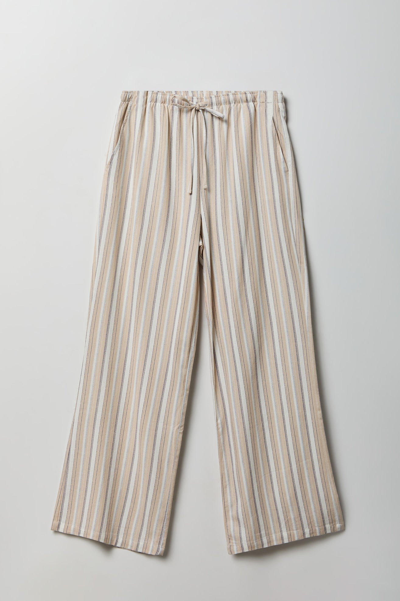 Linen-Blend Flowy Wide Leg Pant