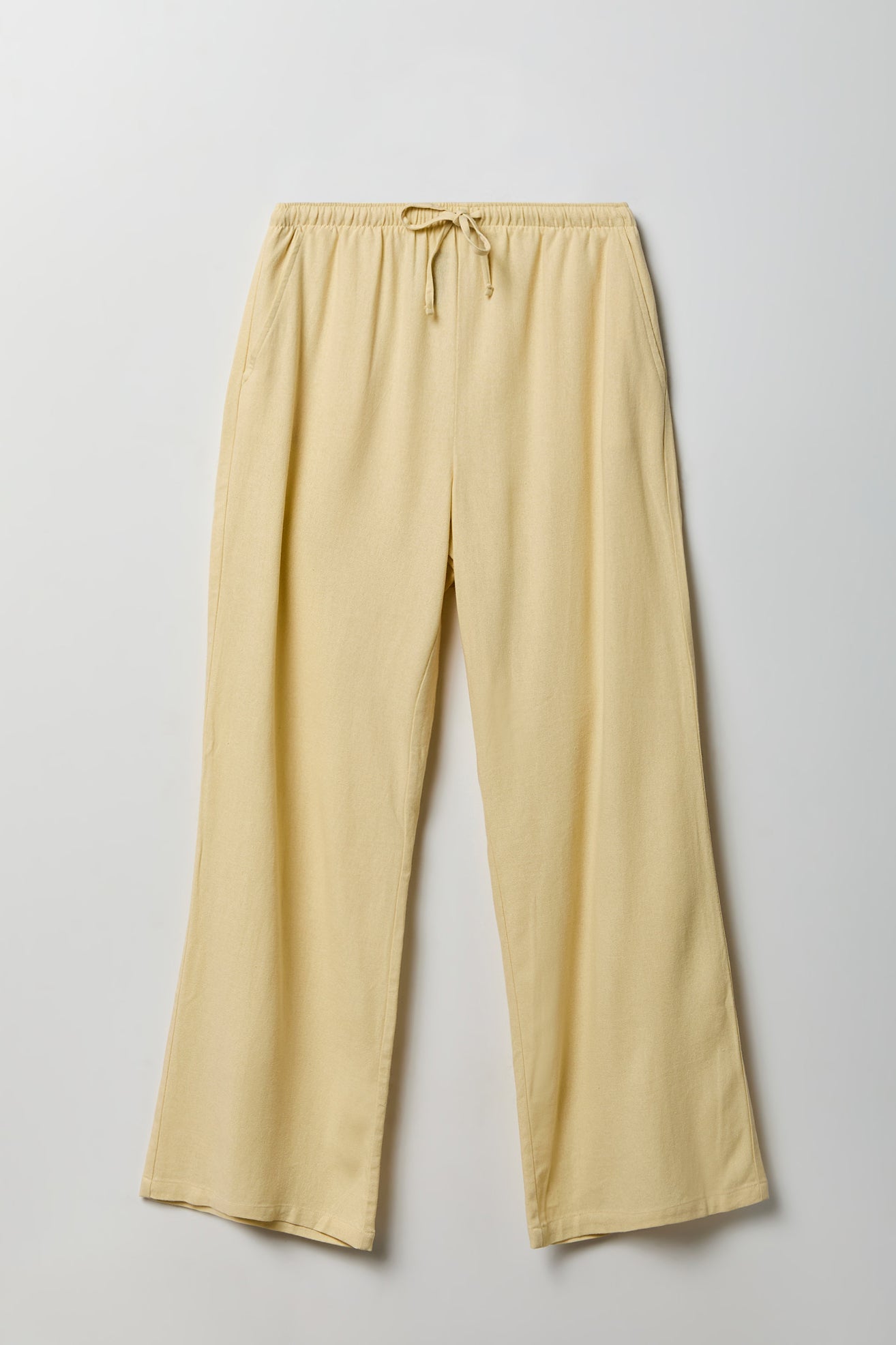 Linen-Blend Flowy Wide Leg Pant