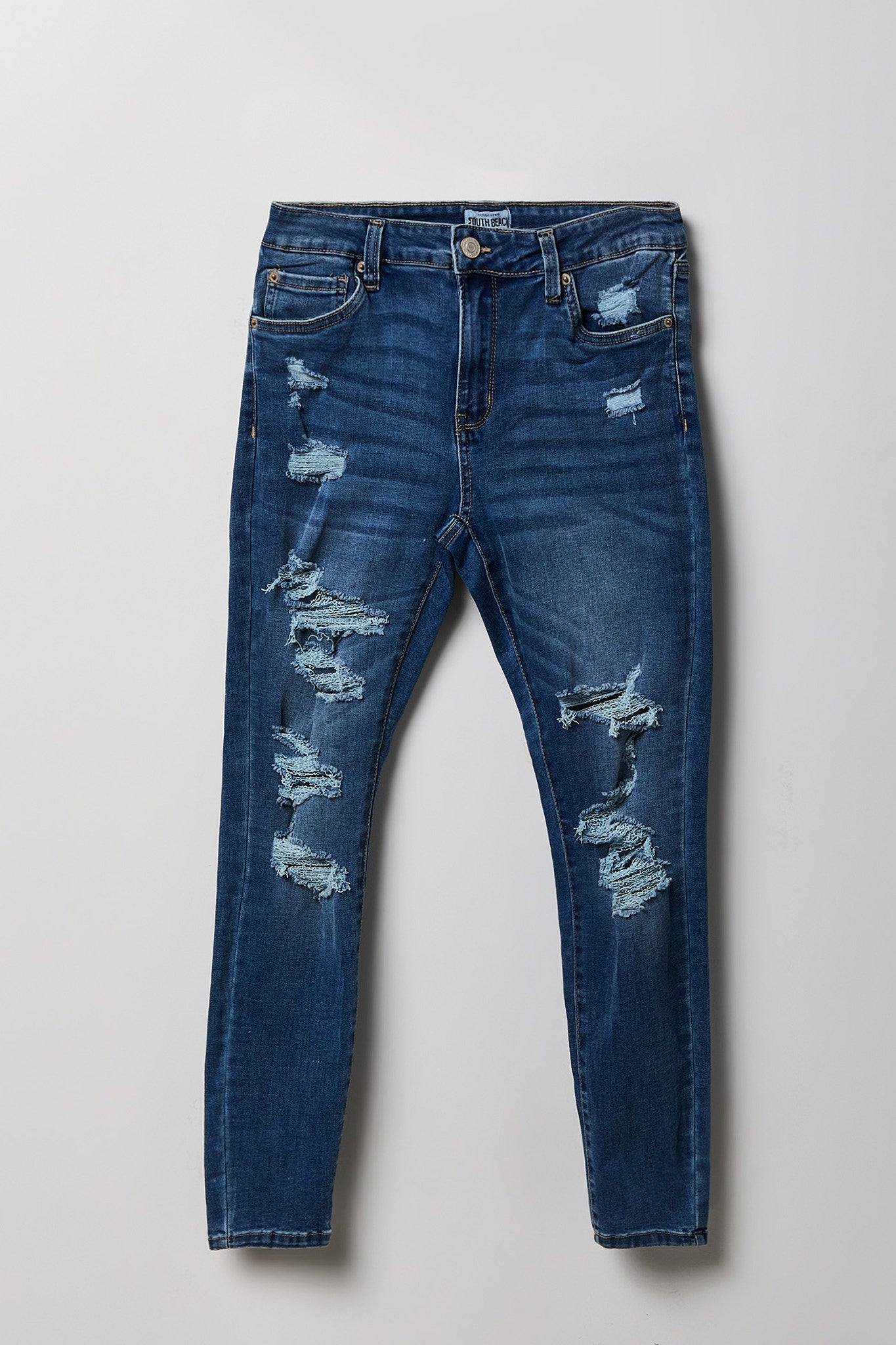 South Beach Stretch Ripped Low Rise Skinny Jean