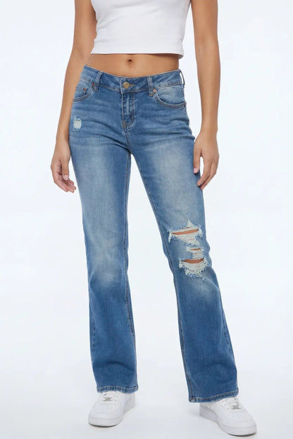 Ripped Low Rise Bootcut Medium Jean