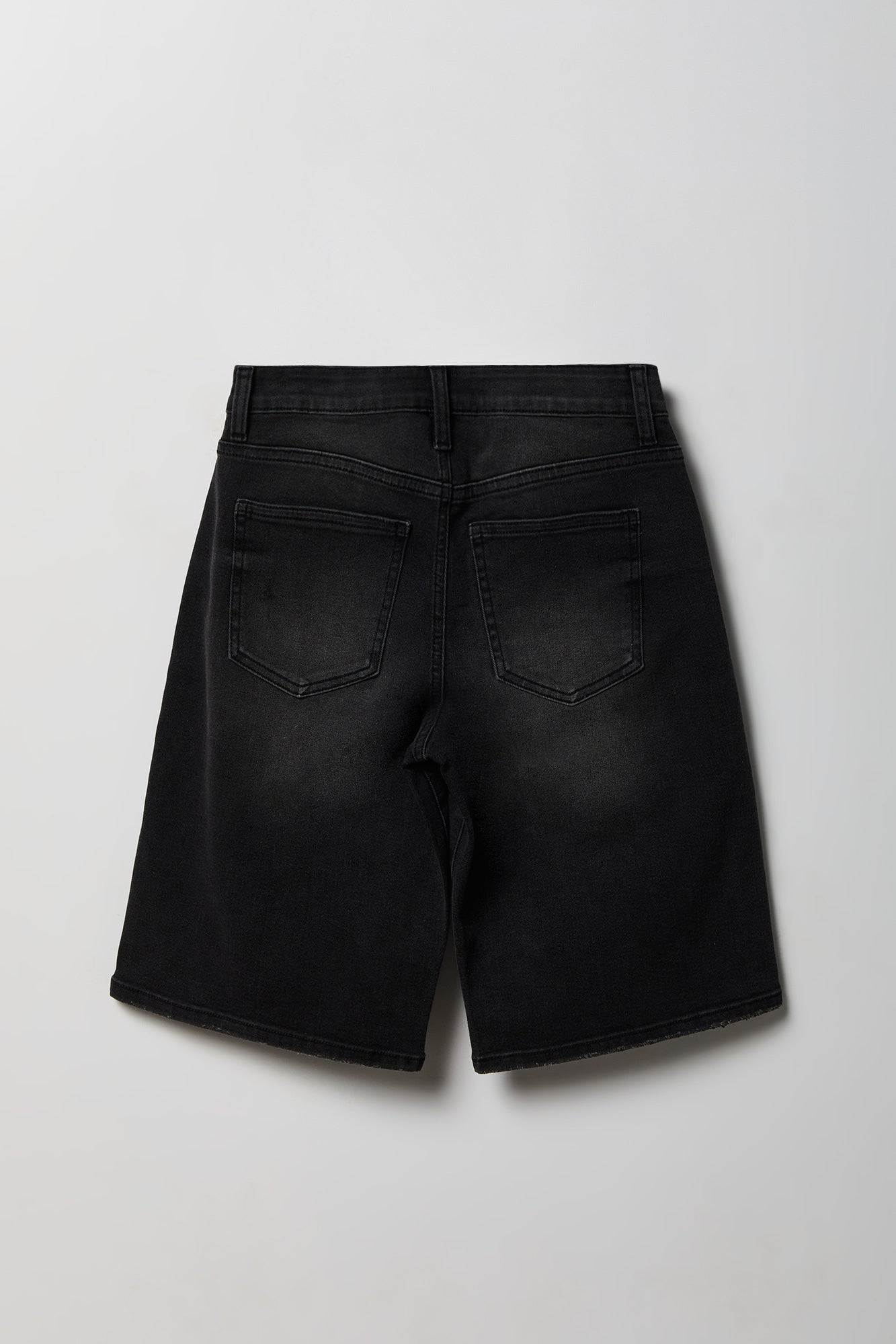 Stretch Low Rise Washed Black Jort