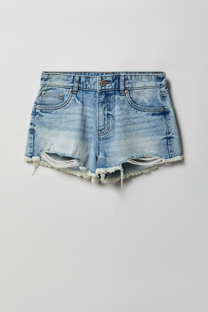 Ripped NYC Stitched Light Denim Short
