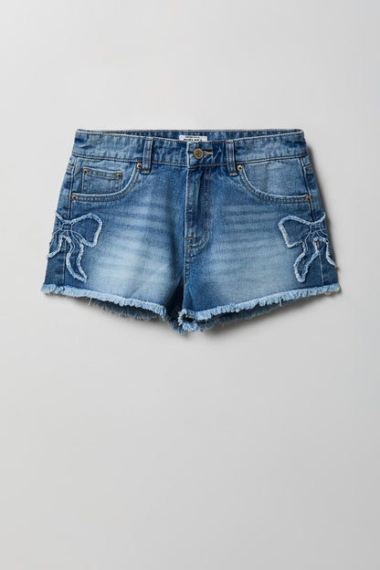 Bow Stitched Medium Denim Short