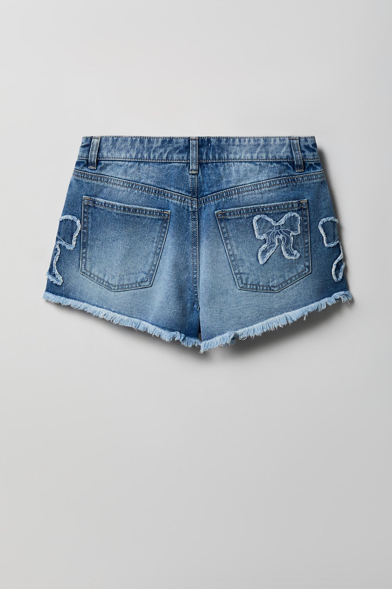 Bow Stitched Medium Denim Short