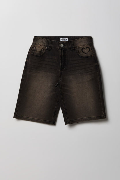 Brooklyn Graphic Low Rise Baggy Latte Jort