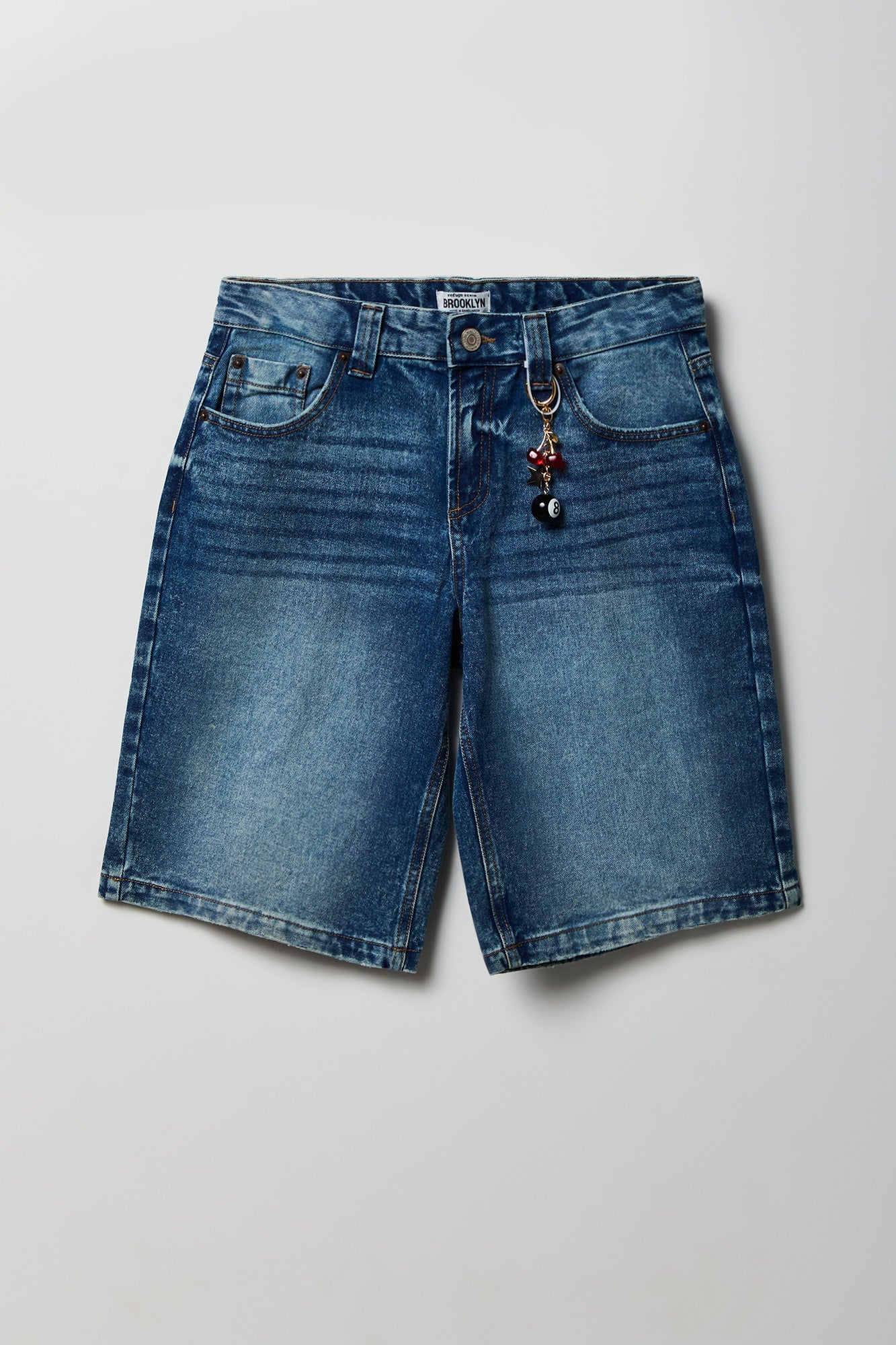 Brooklyn Low Rise Dark Jort 11" with Cherry Keychain